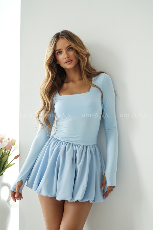Sukienka mini bombka błękitna Marine 3