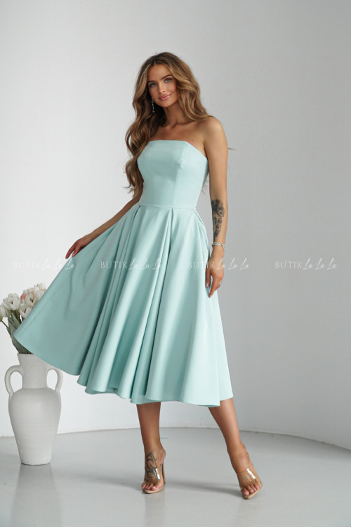 Sukienka rozkloszowana pistacjowa Mufina 1