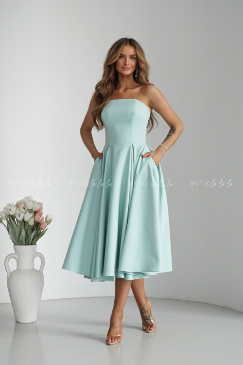 Sukienka rozkloszowana pistacjowa Mufina 2