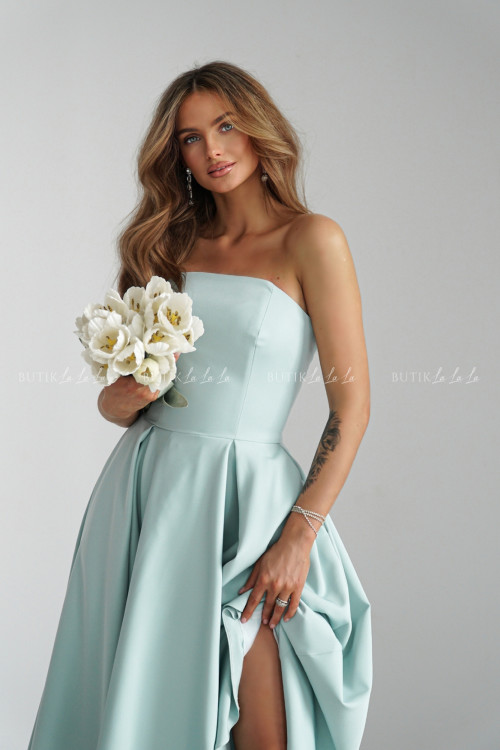 Sukienka rozkloszowana pistacjowa Mufina 5