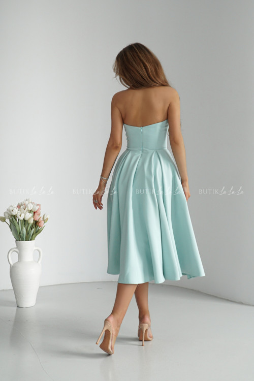 Sukienka rozkloszowana pistacjowa Mufina 4