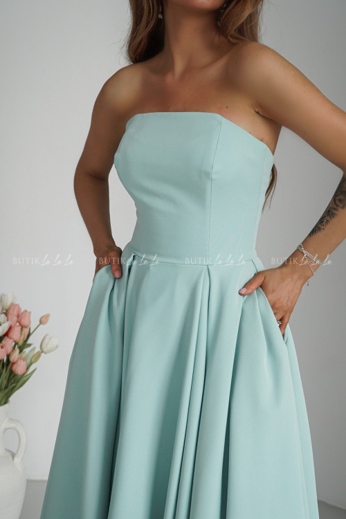 Sukienka rozkloszowana pistacjowa Mufina 3