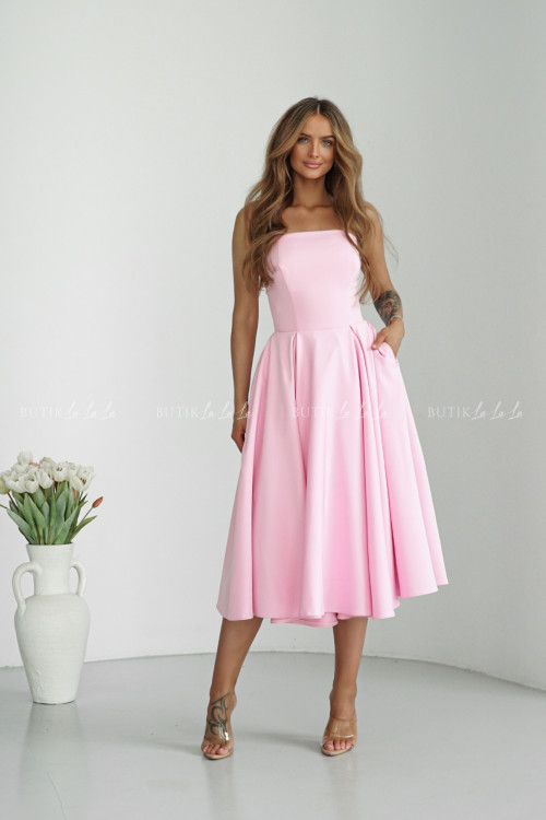 Sukienka rozkloszowana rózowa Mufina 1