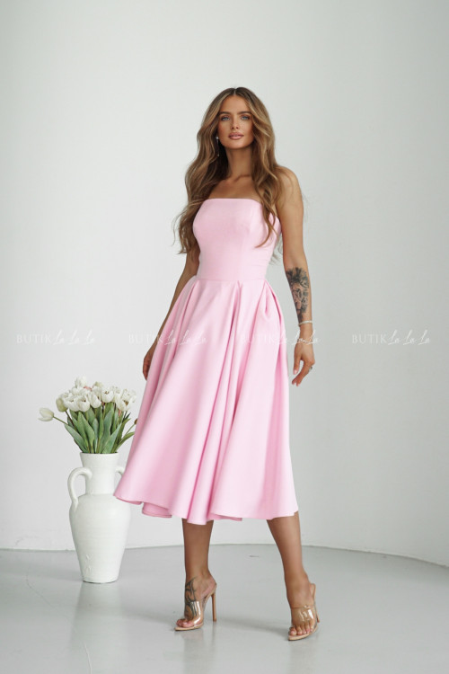 Sukienka rozkloszowana rózowa Mufina 3