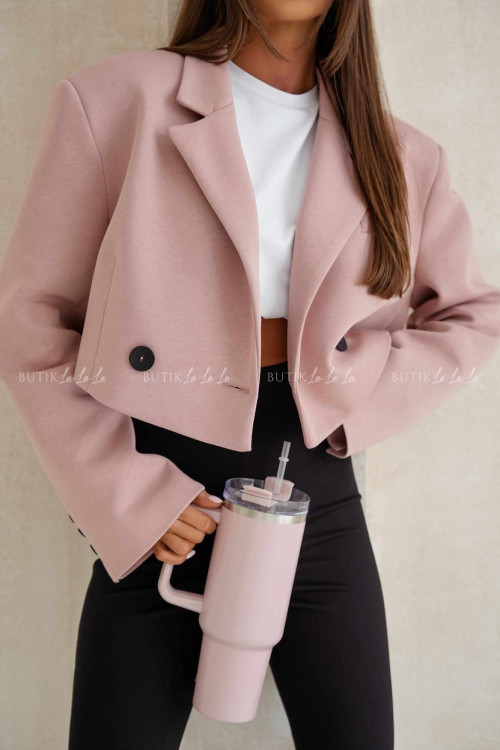 Marynarka bawełniana pudrowa Belis