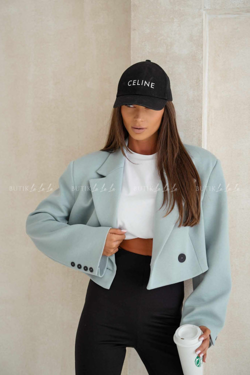 Marynarka bawełniana pistacjowa Belis 4