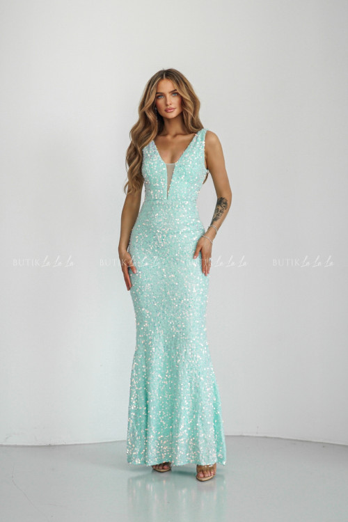 Sukienka maxi miętowa Kalinna 3