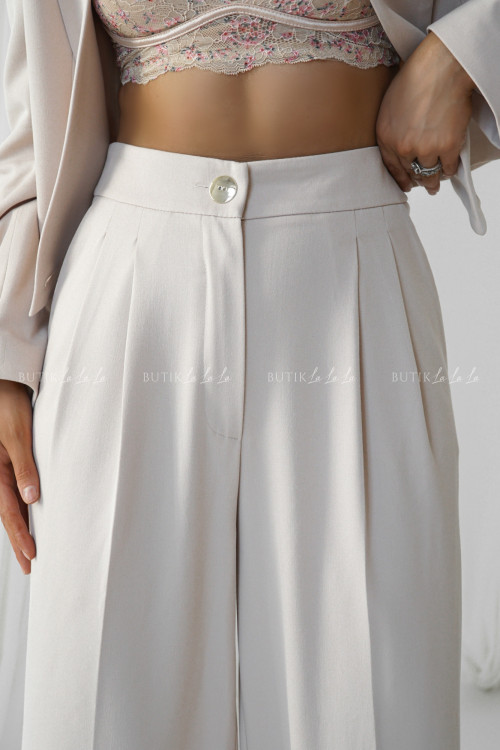 Spodnie typu cullote beżowe Ewo 2