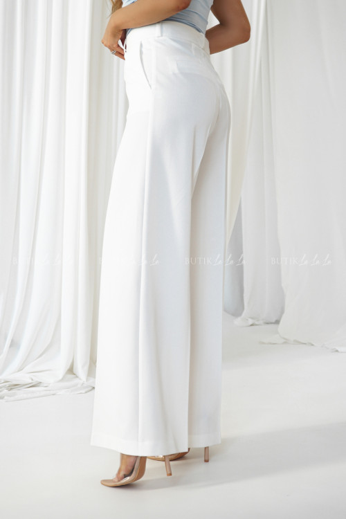 Spodnie materiałowe białe Karmi 7