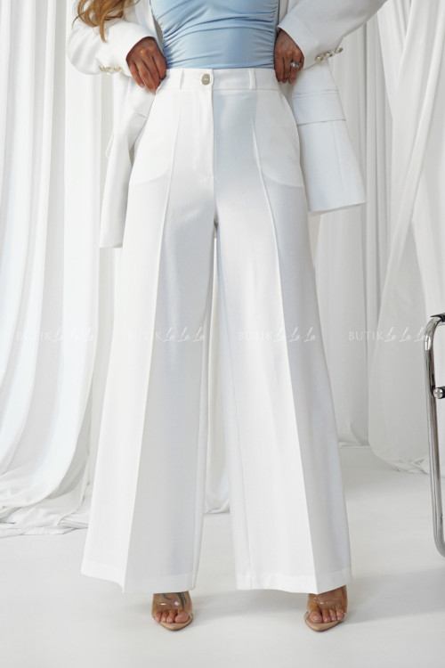 Spodnie materiałowe białe Karmi 11