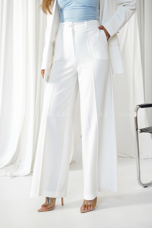 Spodnie materiałowe białe Karmi 1