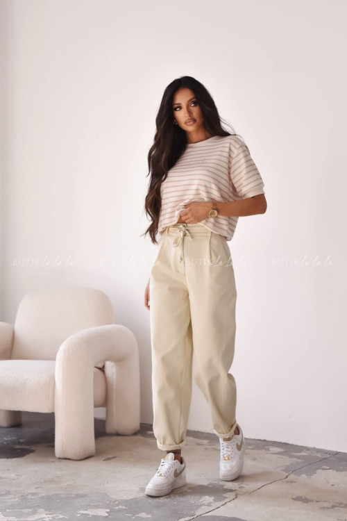 Spodnie jeansowe jasno kremowe Himi 2