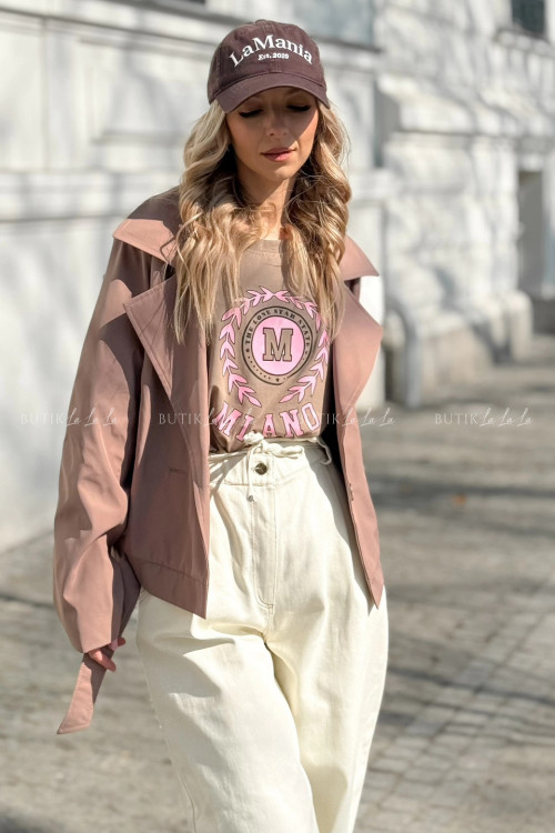 Krótki trencz jasno brązowy Pariss 5