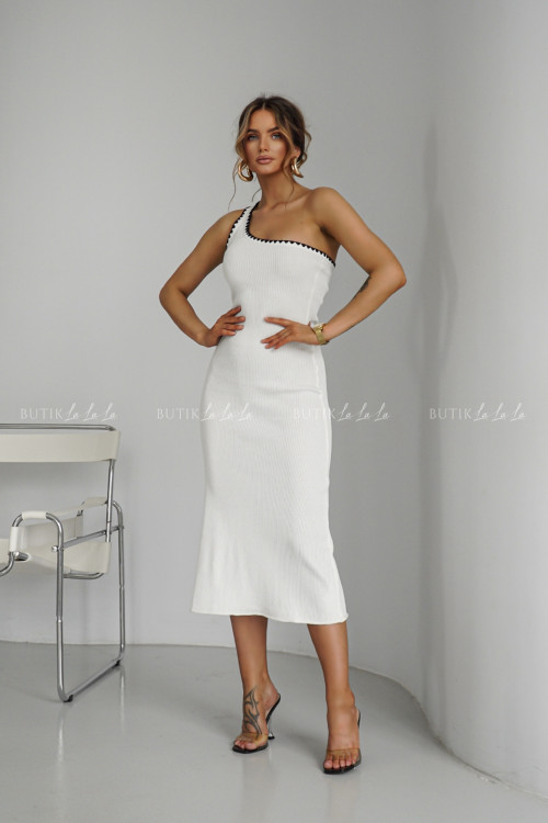 Sukienka biała prążkowana Vennice 4
