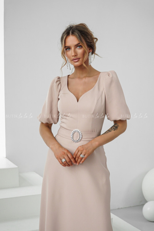 Sukienka midi beżowa Berisso 1