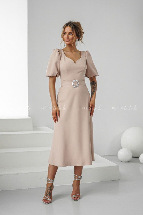 Sukienka midi beżowa Berisso 2