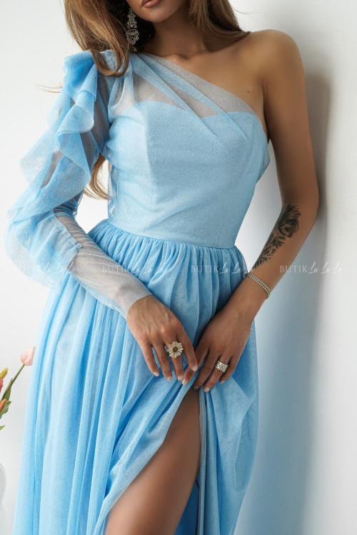 Sukienka tiulowa błękitna Perlas PREMIUM 12