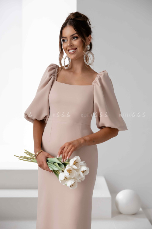 Sukienka midi beżowa Filharmony