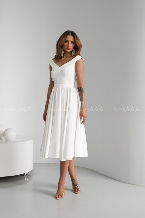 Sukienka biała Lesandra PREMIUM 1