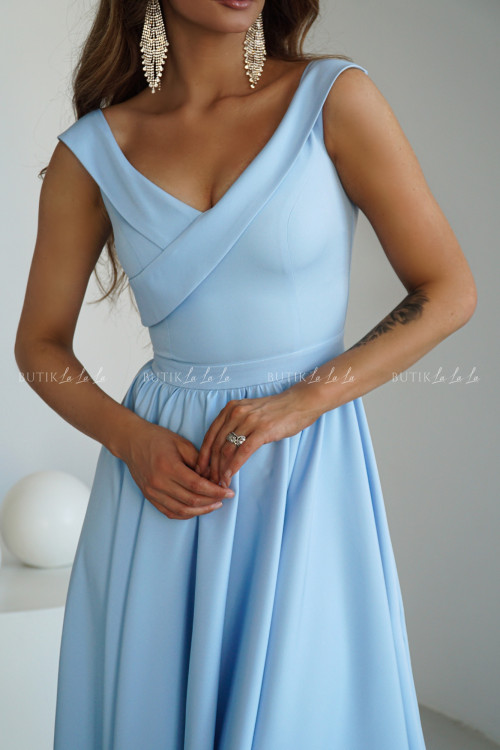 Sukienka błękitna Lesandra PREMIUM 1