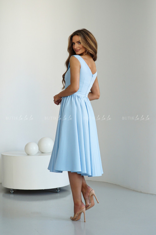 Sukienka błękitna Lesandra PREMIUM 2