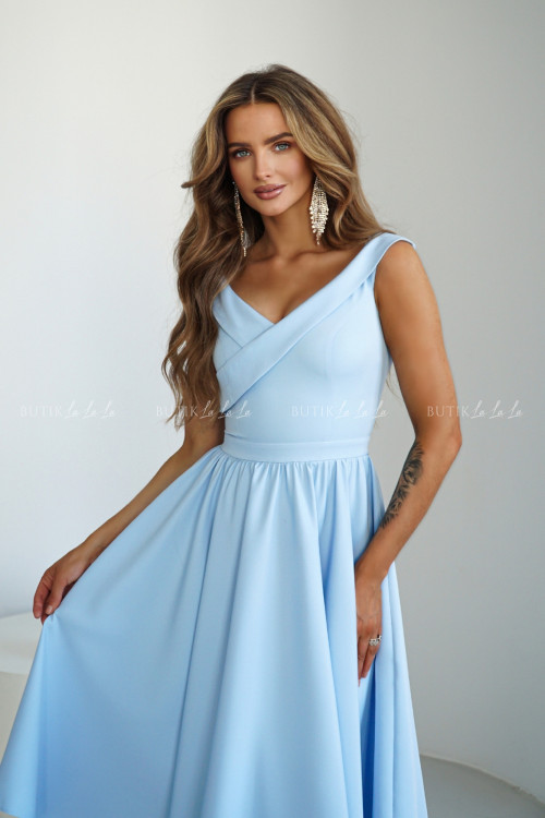 Sukienka błękitna Lesandra PREMIUM 3
