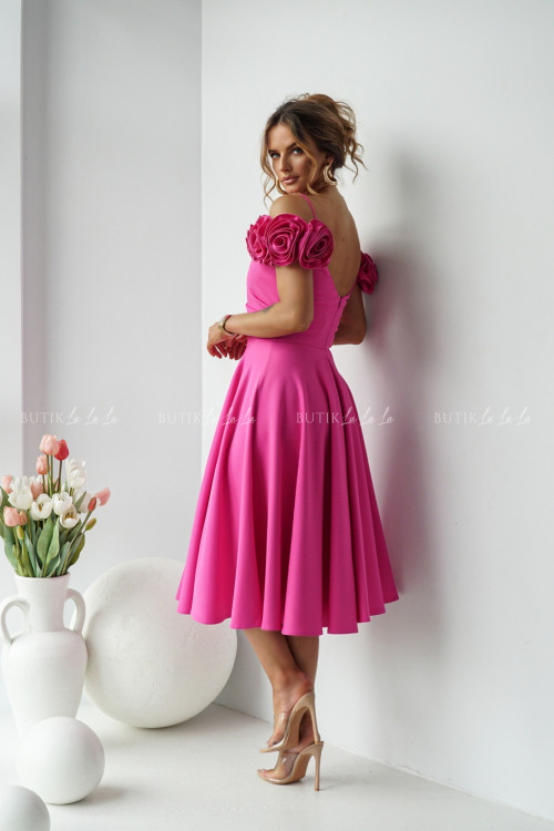Sukienka midi fuksja Flower 3