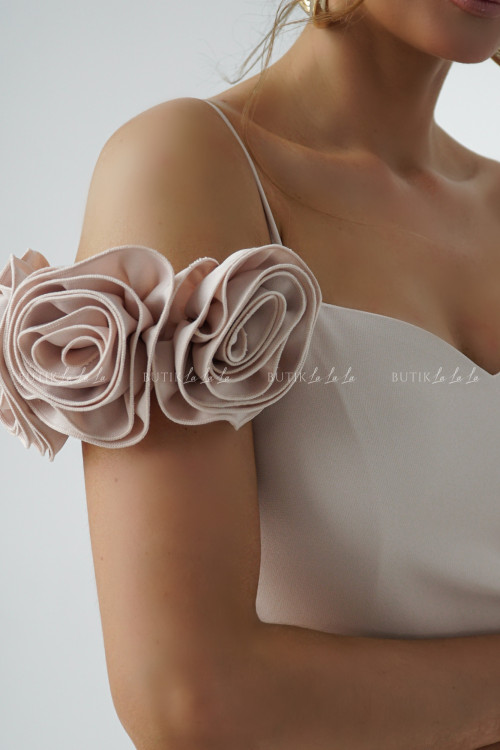 Sukienka midi beżowa Flower 5