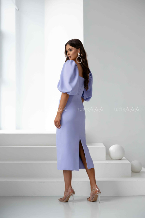 Sukienka midi z bufiastymi rękawami lawendowa Filharmony 2