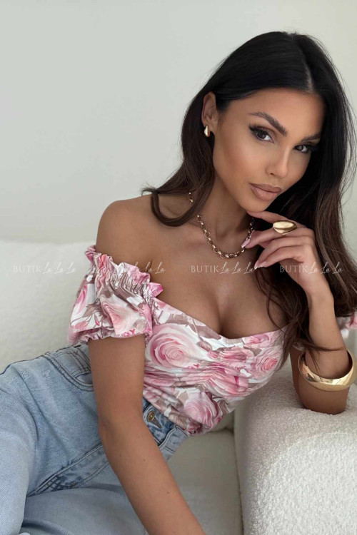 Bluzka biała w kwiatowy print Merlie 3