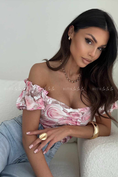 Bluzka biała w kwiatowy print Merlie 1