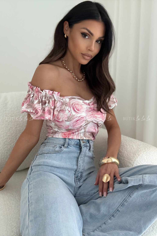 Bluzka biała w kwiatowy print Merlie 2