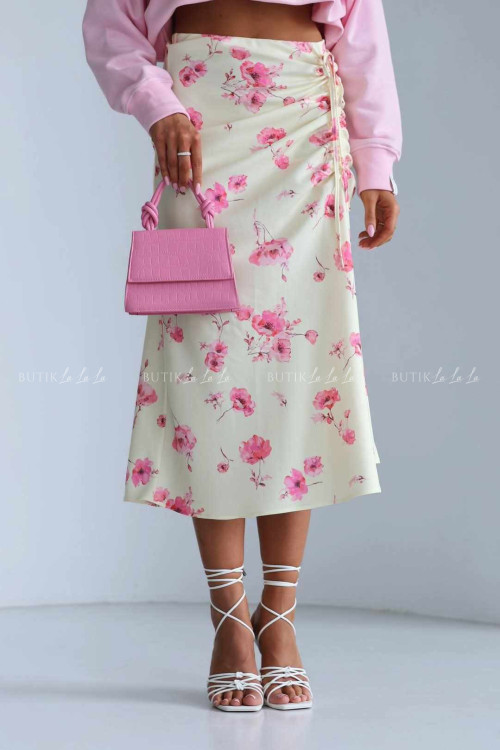 Spódnica żołta w kwiatowy print Berenika