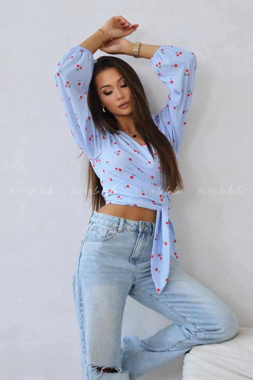 Bluzka niebieska w wisienki Cherry 2