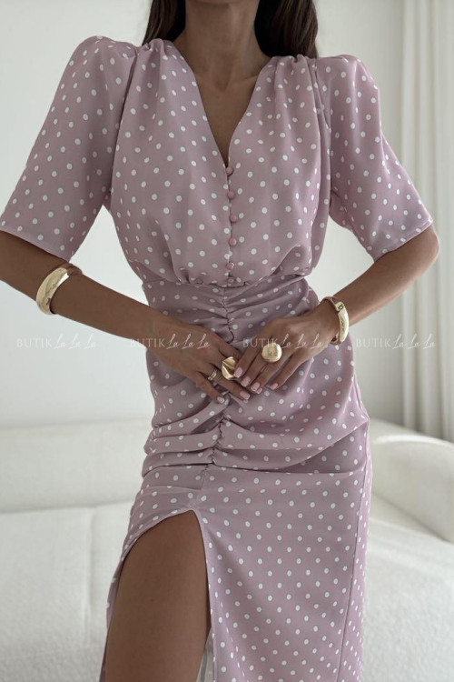 Sukienka pudrowa w groszki Menloe 1