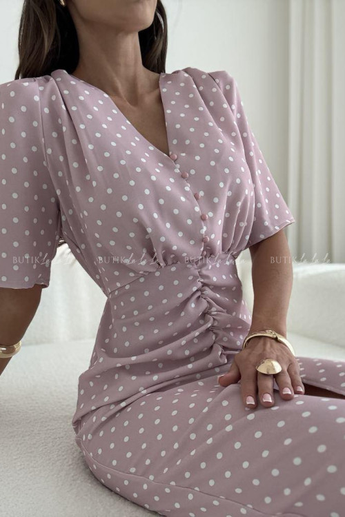 Sukienka pudrowa w groszki Menloe 8