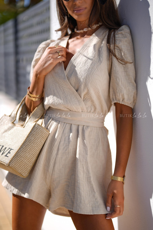 Kombinezon muślinowy beżowy Blancha