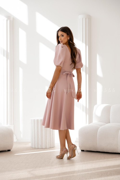 Sukienka midi beżowa Grande