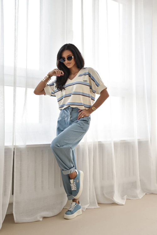 Bluzka na krótki rękaw w paski Nimi 2