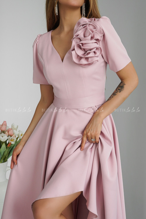 Sukienka midi pudrowa Nathaly