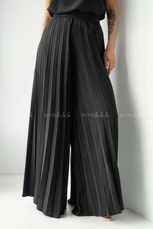 Spodnie plisowane czarne Lisse 1