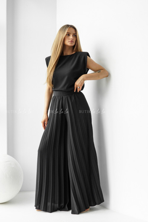 Spodnie plisowane czarne Lisse 4