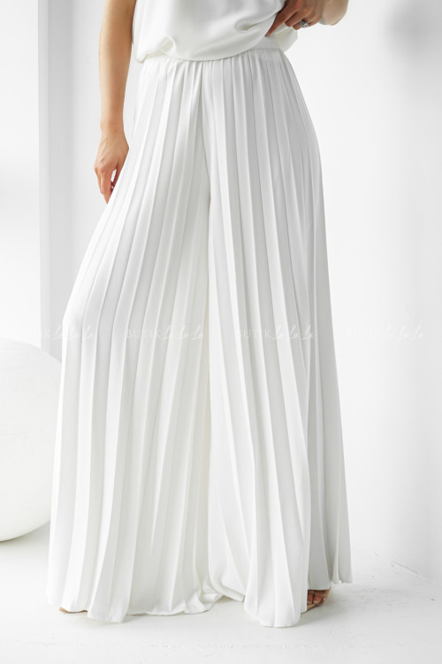 Spodnie plisowane białe Lisse