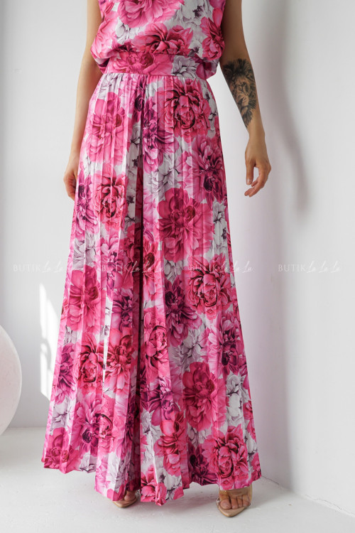 Spodnie plisowane w kwiatowy print Lisse