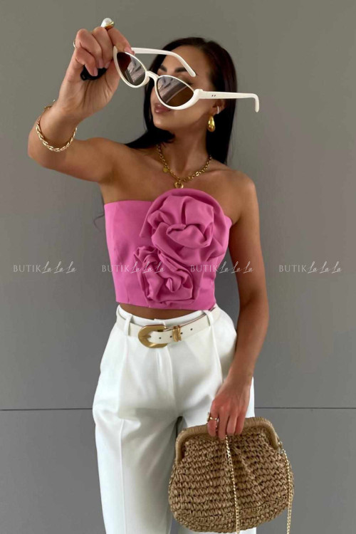 Top różowy z różą Rosses 5