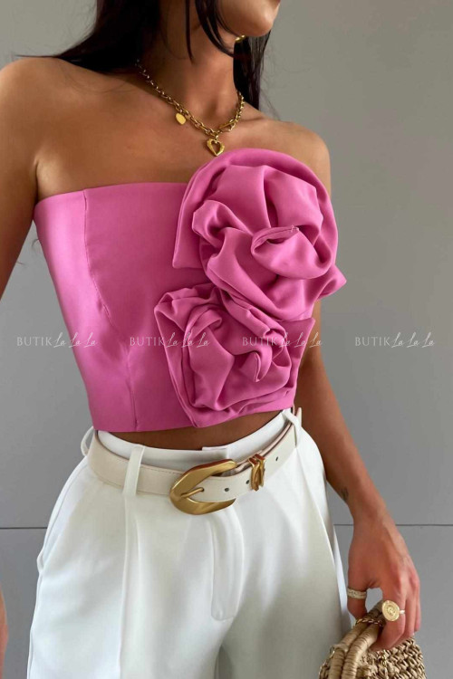 Top różowy z różą Rosses 4