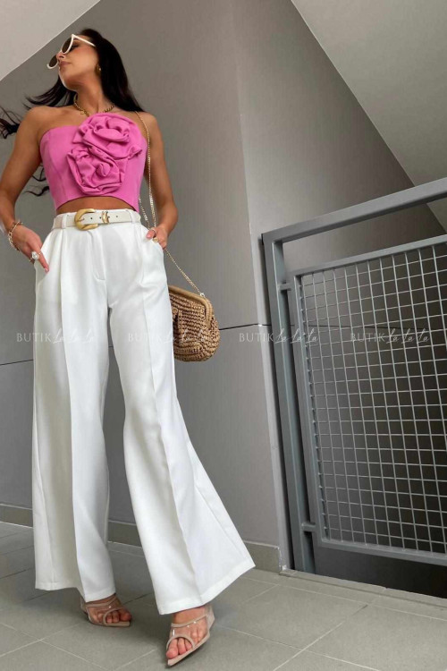 Top różowy z różą Rosses 6