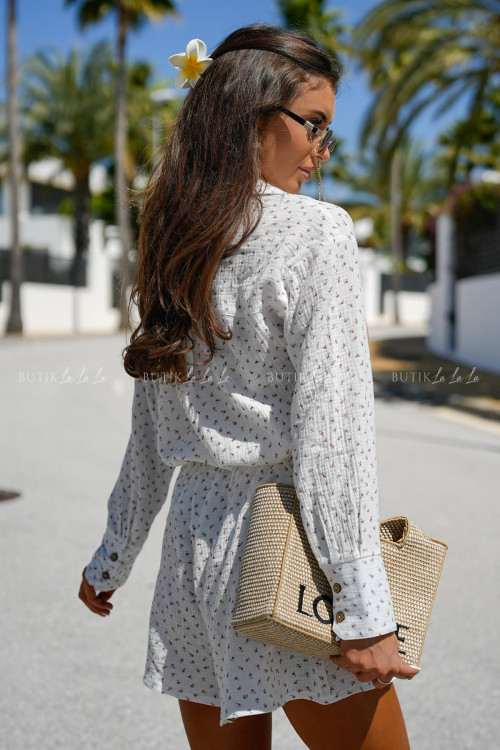 Komplet muślinowy w kwiatowy print Milena 1