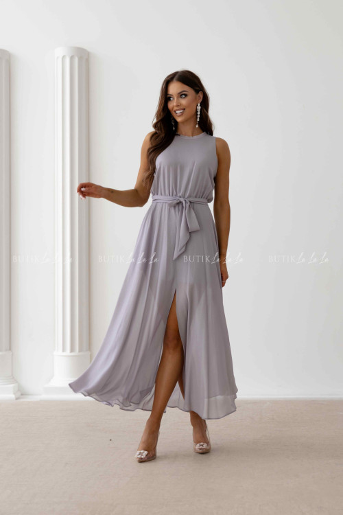 Sukienka maxi grafitowa Gracya