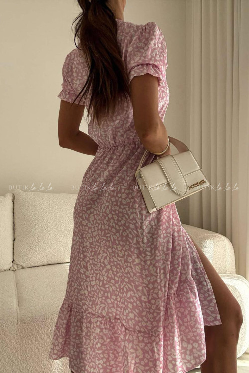 Sukienka różowa w kwiatowy print Slorea 5